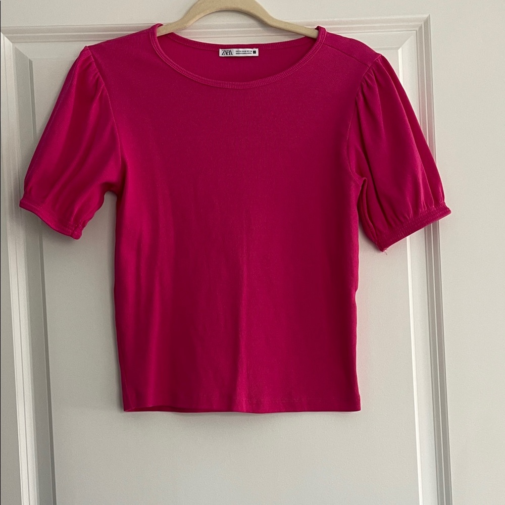 Zara Fuchsia Short Sleeve Top